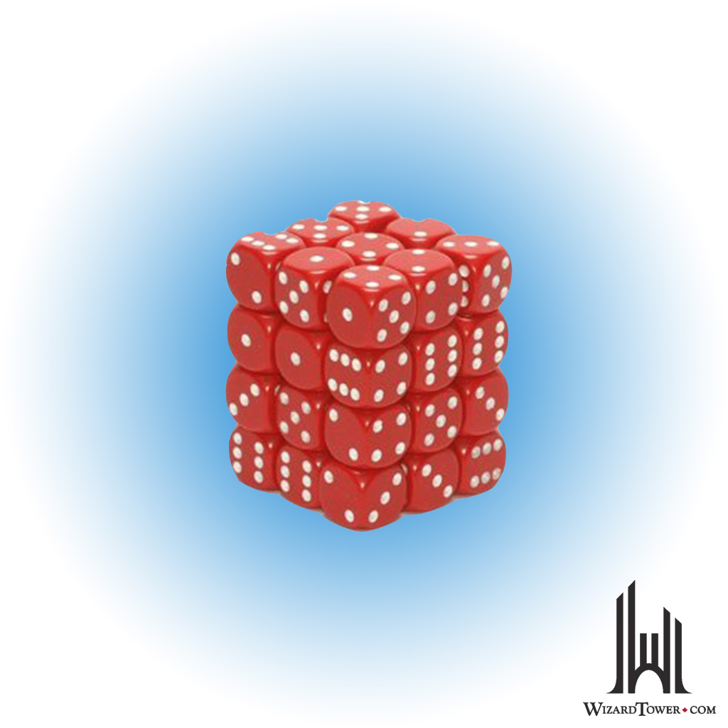 Opaque - 12mm Dice Block - Red / white